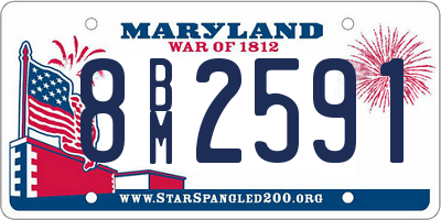 MD license plate 8BM2591