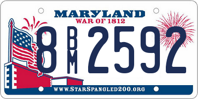 MD license plate 8BM2592