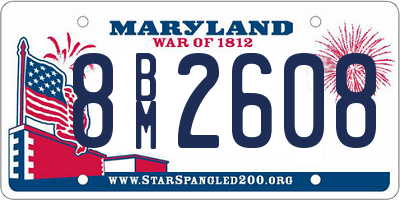 MD license plate 8BM2608