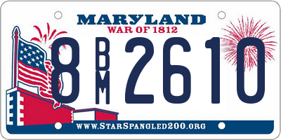 MD license plate 8BM2610
