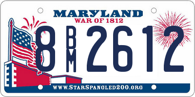 MD license plate 8BM2612