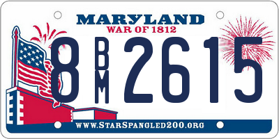 MD license plate 8BM2615