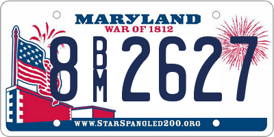MD license plate 8BM2627