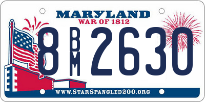 MD license plate 8BM2630