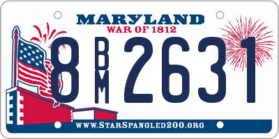 MD license plate 8BM2631