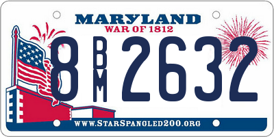 MD license plate 8BM2632