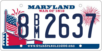 MD license plate 8BM2637