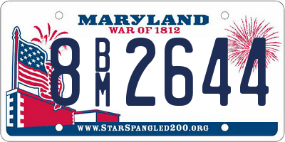 MD license plate 8BM2644