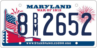 MD license plate 8BM2652