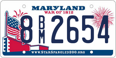 MD license plate 8BM2654