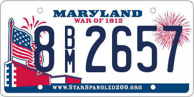 MD license plate 8BM2657