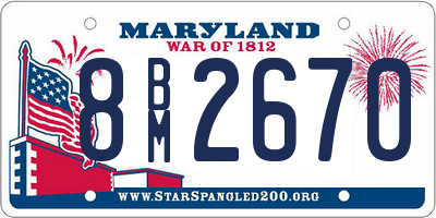 MD license plate 8BM2670