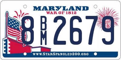 MD license plate 8BM2679