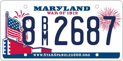 MD license plate 8BM2687