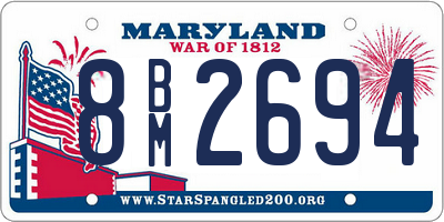 MD license plate 8BM2694