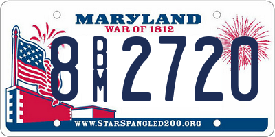 MD license plate 8BM2720