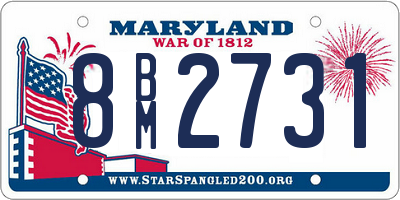 MD license plate 8BM2731