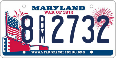 MD license plate 8BM2732