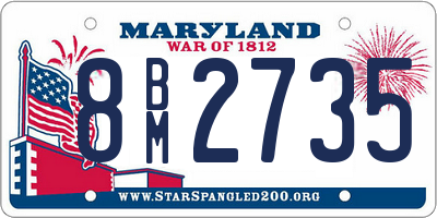 MD license plate 8BM2735