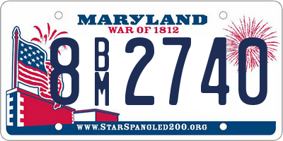 MD license plate 8BM2740