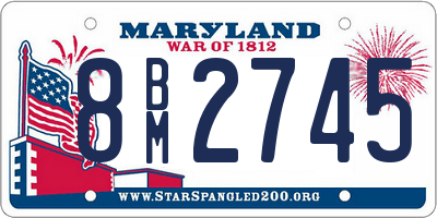 MD license plate 8BM2745