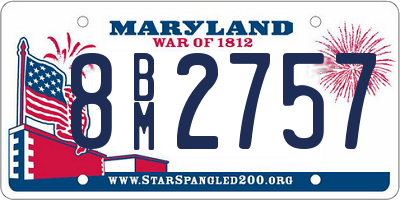 MD license plate 8BM2757
