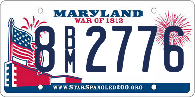 MD license plate 8BM2776