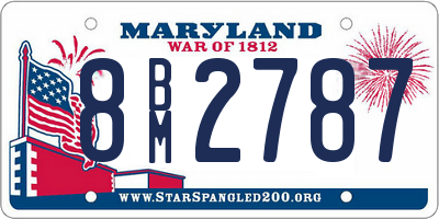 MD license plate 8BM2787