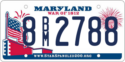 MD license plate 8BM2788