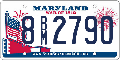 MD license plate 8BM2790