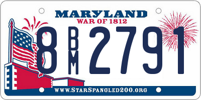 MD license plate 8BM2791
