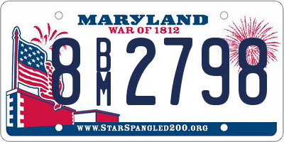 MD license plate 8BM2798