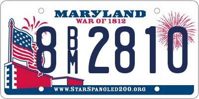 MD license plate 8BM2810