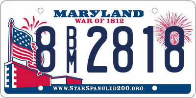 MD license plate 8BM2818