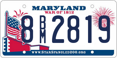 MD license plate 8BM2819