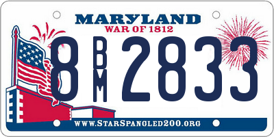 MD license plate 8BM2833