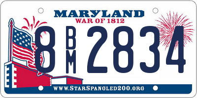 MD license plate 8BM2834