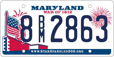 MD license plate 8BM2863