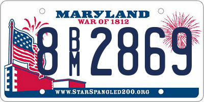 MD license plate 8BM2869