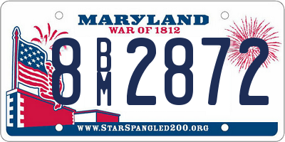 MD license plate 8BM2872