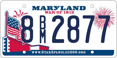 MD license plate 8BM2877