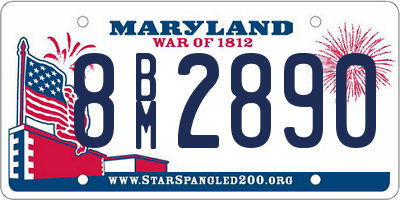 MD license plate 8BM2890
