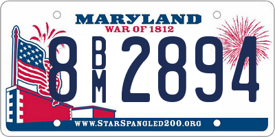 MD license plate 8BM2894