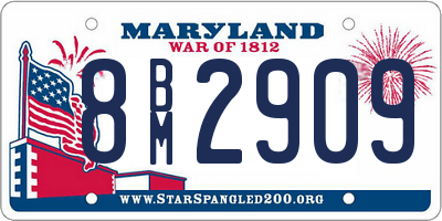 MD license plate 8BM2909