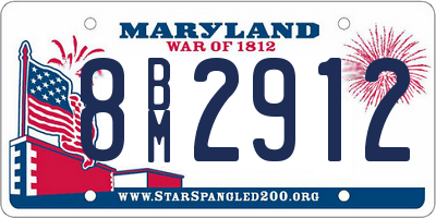 MD license plate 8BM2912