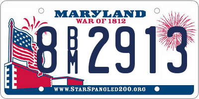 MD license plate 8BM2913