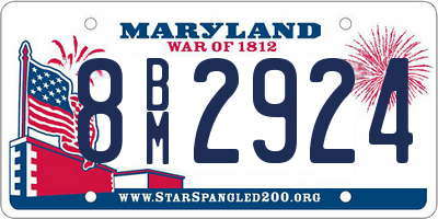 MD license plate 8BM2924