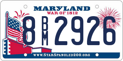 MD license plate 8BM2926