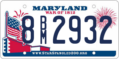 MD license plate 8BM2932