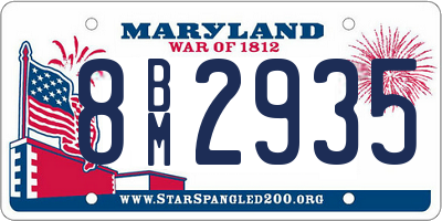 MD license plate 8BM2935